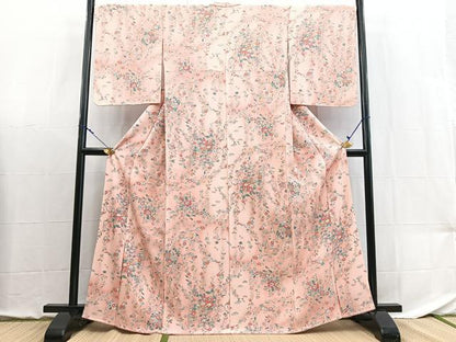 平和屋着物■上質な小紋　草花文　暈し染め　正絹　逸品　未使用　BAAX9098yc