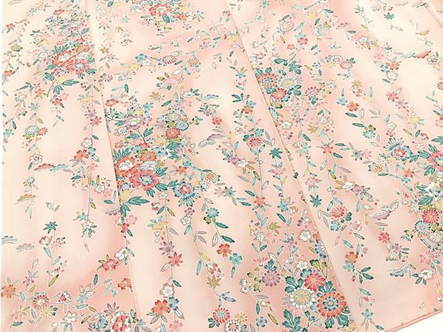 平和屋着物■上質な小紋　草花文　暈し染め　正絹　逸品　未使用　BAAX9098yc