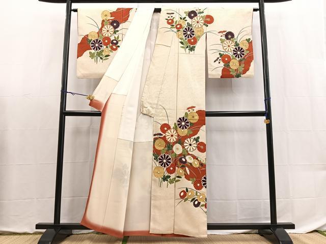 平和屋着物□訪問着 駒刺繍 菊花文 金彩 正絹 逸品 BAAX9100yc