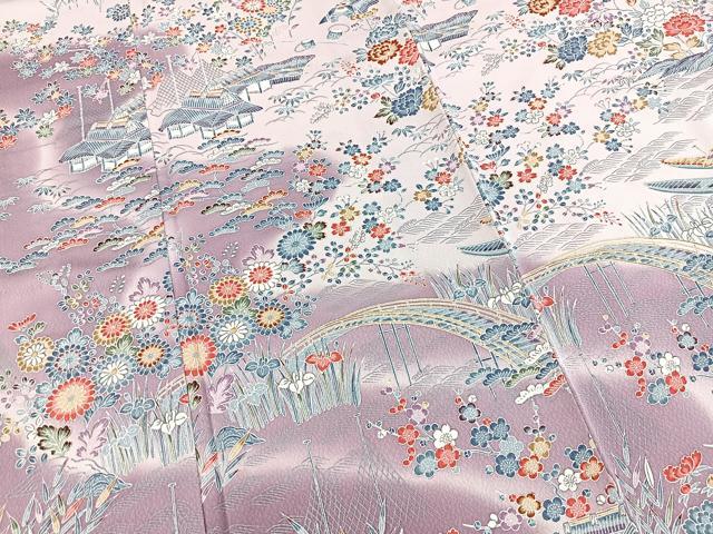 平和屋着物■訪問着　御所解花文　暈し染め　正絹　逸品　BAAX9101yc