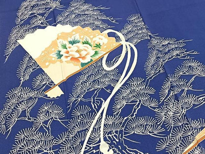 平和屋着物■豪華色留袖　扇面花文　正絹　逸品　BAAX9104yc
