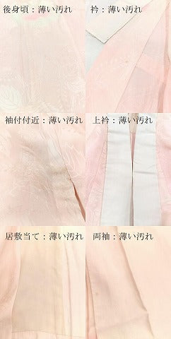 平和屋着物■振袖用長襦袢　無双仕立て　草花地紋　暈し染め　正絹　逸品　BAAX9108yc
