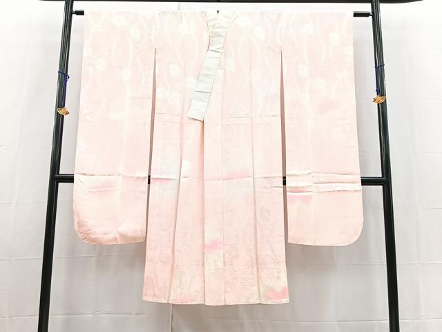 平和屋着物■振袖用長襦袢　無双仕立て　草花地紋　暈し染め　正絹　逸品　BAAX9108yc