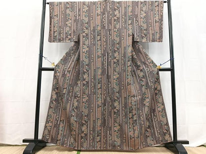 平和屋着物■上質な小紋　花鳥間道　正絹　逸品　BAAX9109yc