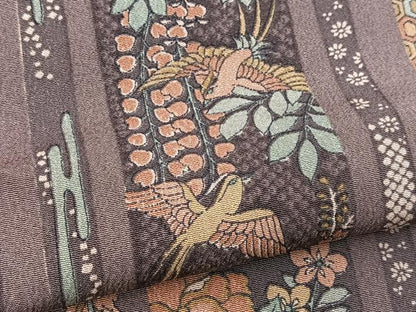 平和屋着物■上質な小紋　花鳥間道　正絹　逸品　BAAX9109yc