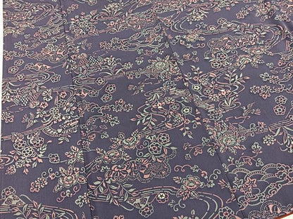 平和屋着物■上質な小紋　型染め　流水更紗花鳥文　正絹　逸品　BAAX9112yc