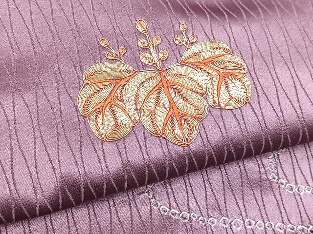 平和屋着物■訪問着　総駒刺繍　絞り　五三桐　正絹　逸品　BAAX9113yc