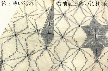 平和屋着物■上質な紬　麻の葉文様　正絹　逸品　BAAX9114yc