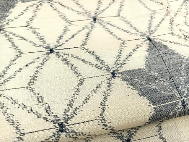 平和屋着物■上質な紬　麻の葉文様　正絹　逸品　BAAX9114yc