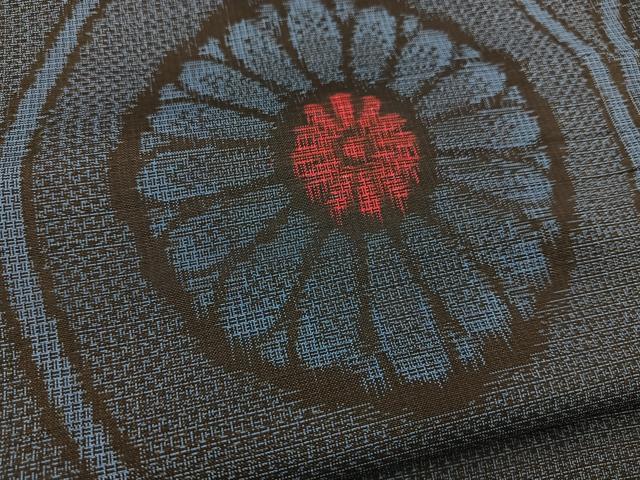 平和屋着物■本場大島紬　割込み絣　立涌花文　正絹　逸品　BAAX9115yc