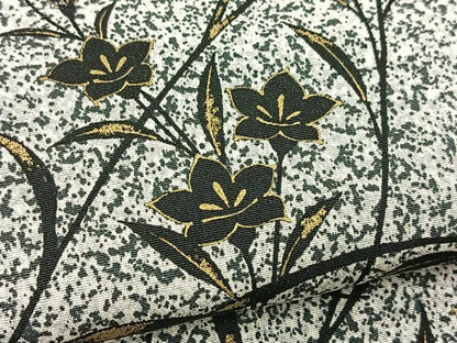 平和屋着物■訪問着　桔梗文　たたき染め　黒地　金彩　正絹　逸品　BAAX9120yc