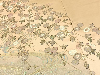 平和屋着物■訪問着　流水花文　暈し染め　金彩　正絹　逸品　BAAX9123yc