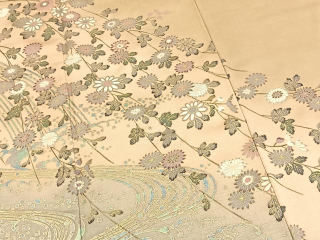 平和屋着物■訪問着　流水花文　暈し染め　金彩　正絹　逸品　BAAX9123yc
