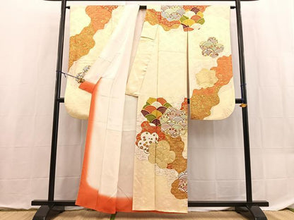 平和屋着物■豪華振袖　駒刺繍　吉祥花文　金彩　正絹　逸品　BAAX9124yc