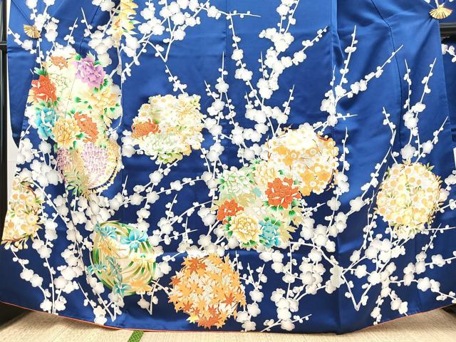 平和屋着物■豪華振袖　駒刺繍　花蝶丸文　金彩　正絹　逸品　BAAX9126yc