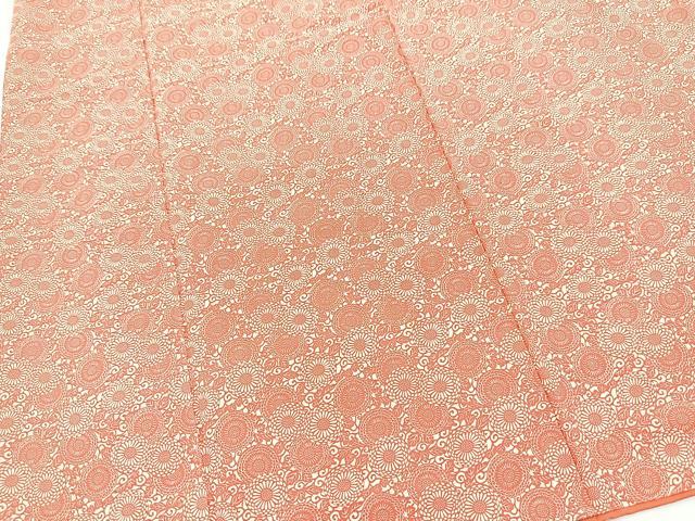 平和屋着物■上質な小紋　型染め　菊花唐草文　正絹　逸品　BAAX9127yc