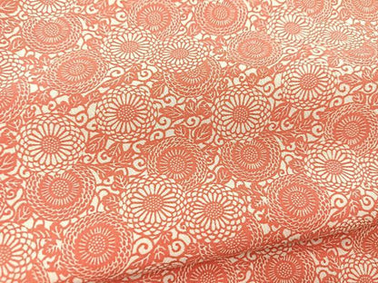 平和屋着物■上質な小紋　型染め　菊花唐草文　正絹　逸品　BAAX9127yc