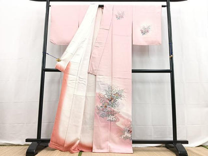 平和屋着物■訪問着　秋草文　暈し染め　金彩　正絹　逸品　BAAX9129yc