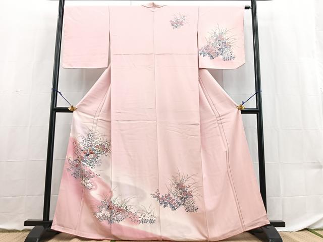 平和屋着物■訪問着　秋草文　暈し染め　金彩　正絹　逸品　BAAX9129yc