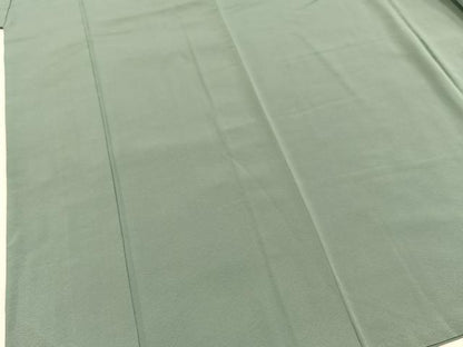 平和屋着物■上質な色無地　千草色　正絹　逸品　BAAX9133yc