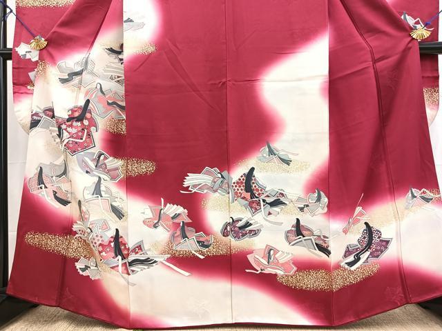 平和屋着物■豪華振袖　十二単　暈し染め　金彩　正絹　逸品　BAAX9135yc