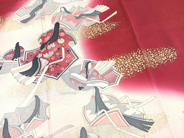 平和屋着物■豪華振袖　十二単　暈し染め　金彩　正絹　逸品　BAAX9135yc
