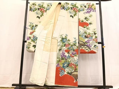 平和屋着物■豪華振袖　風景花文　金彩　正絹　逸品　BAAX9136yc