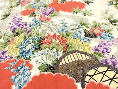 平和屋着物■豪華振袖　風景花文　金彩　正絹　逸品　BAAX9136yc