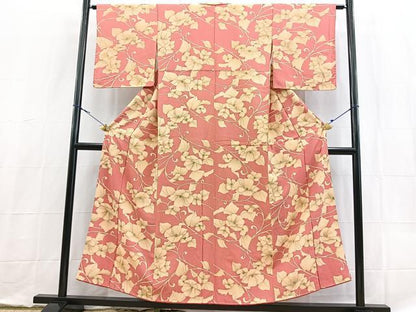 平和屋着物■上質な小紋　花唐草文　正絹　逸品　BAAX9138yc
