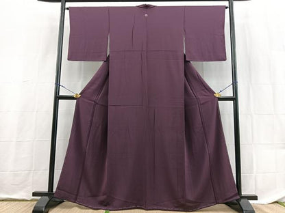 平和屋着物■上質な色無地　葡萄色　正絹　逸品　未使用　BAAX9139yc