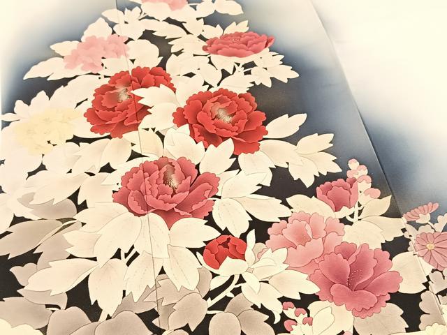 平和屋着物■訪問着　雲取り花文　正絹　逸品　BAAX9140yc