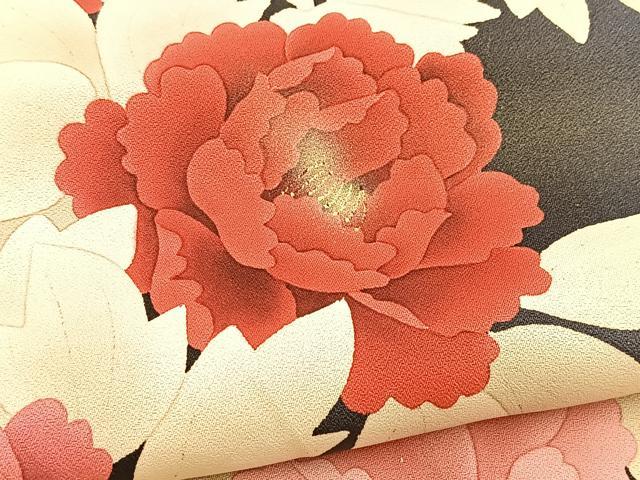 平和屋着物■訪問着　雲取り花文　正絹　逸品　BAAX9140yc
