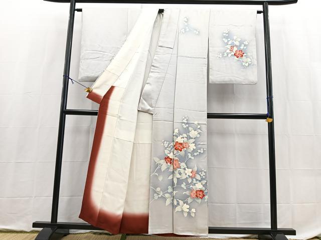 平和屋着物■訪問着　草花文　暈し染め　正絹　逸品　BAAX9145yc