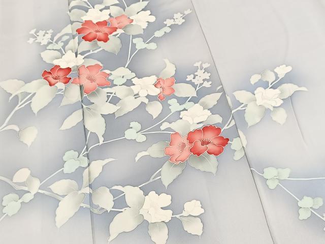 平和屋着物■訪問着　草花文　暈し染め　正絹　逸品　BAAX9145yc