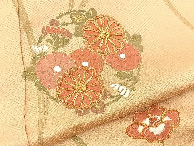 平和屋着物■訪問着　駒刺繍　花丸文　金銀彩　鈴乃屋扱い　正絹　逸品　BAAX9148yc