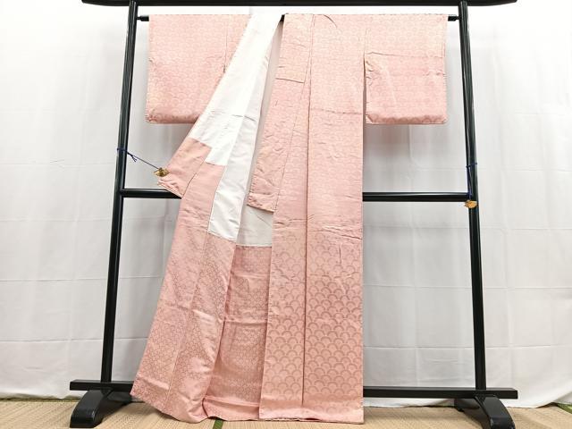 平和屋着物■上質な小紋　菊青海波地紋　暈し染め　正絹　逸品　BAAX9149yc