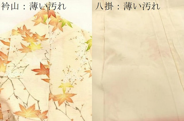 平和屋着物■上質な小紋　楓花文　正絹　逸品　BAAX9153yc