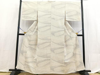 平和屋着物■上質な小紋　幾何学文様　正絹　逸品　BAAX9154yc