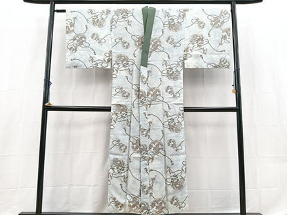 平和屋着物■男性　長襦袢　袷　瓢箪　風景文　正絹　逸品　BAAX9156yc