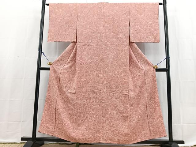 平和屋着物■上質な小紋　風景シルエット　正絹　逸品　BAAX9158yc