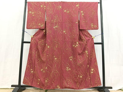 平和屋着物■上質な小紋　草花文　正絹　逸品　BAAX9159yc