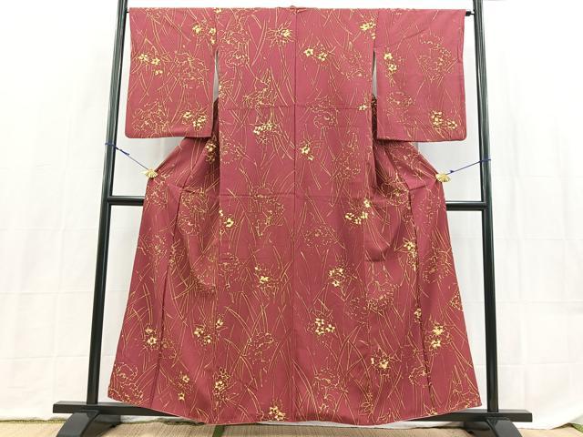 平和屋着物■上質な小紋　草花文　正絹　逸品　BAAX9159yc