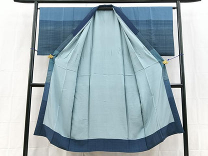 平和屋着物■男性　長襦袢　袷　横段文　正絹　逸品　BAAX9161yc