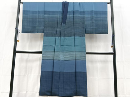 平和屋着物■男性　長襦袢　袷　横段文　正絹　逸品　BAAX9161yc