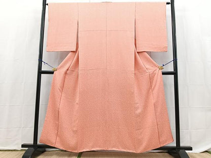 平和屋着物■上質なお召　草花文　金銀彩　正絹　逸品　BAAX9163yc