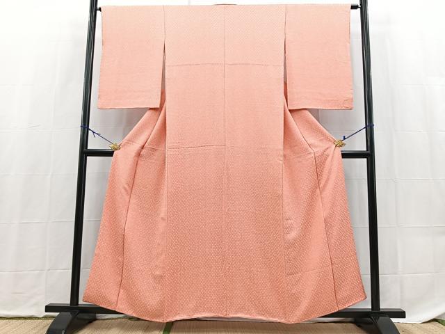 平和屋着物■上質なお召　草花文　金銀彩　正絹　逸品　BAAX9163yc