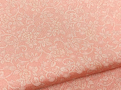 平和屋着物■上質なお召　草花文　金銀彩　正絹　逸品　BAAX9163yc
