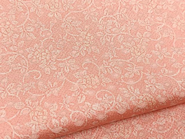 平和屋着物■上質なお召　草花文　金銀彩　正絹　逸品　BAAX9163yc