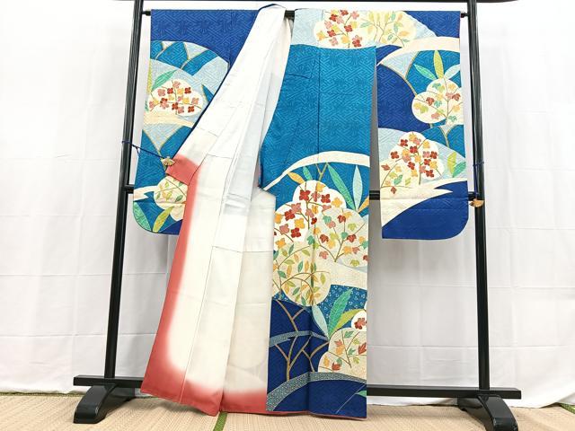 平和屋着物■豪華振袖　草花文　金銀彩　正絹　逸品　BAAX9164yc