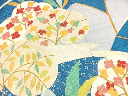 平和屋着物■豪華振袖　草花文　金銀彩　正絹　逸品　BAAX9164yc